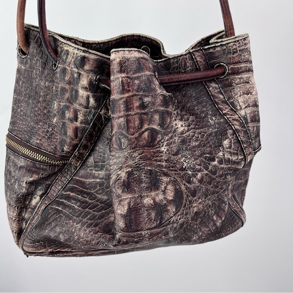 Brahmin crocodile embossed leather handbag purse - Picture 5 of 14